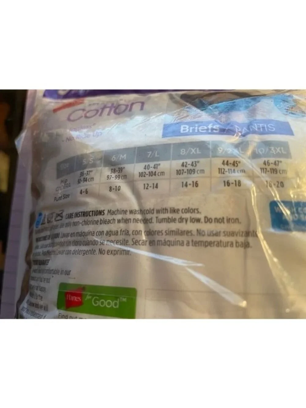 Hanes Women's Tagless Set of 5 Cotton Briefs 10/3XL